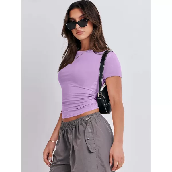 imageANRABESS Womens Short Sleeve Slim Fit Crop Top Going Out TightShirts Summer Basic TeesPurple