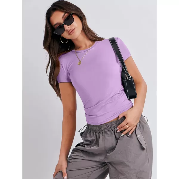 imageANRABESS Womens Short Sleeve Slim Fit Crop Top Going Out TightShirts Summer Basic TeesPurple