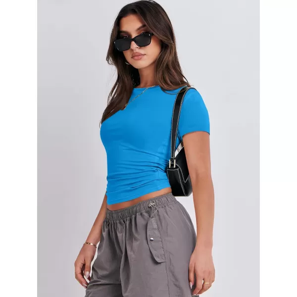 imageANRABESS Womens Short Sleeve Slim Fit Crop Top Going Out TightShirts Summer Basic TeesRoyal Blue
