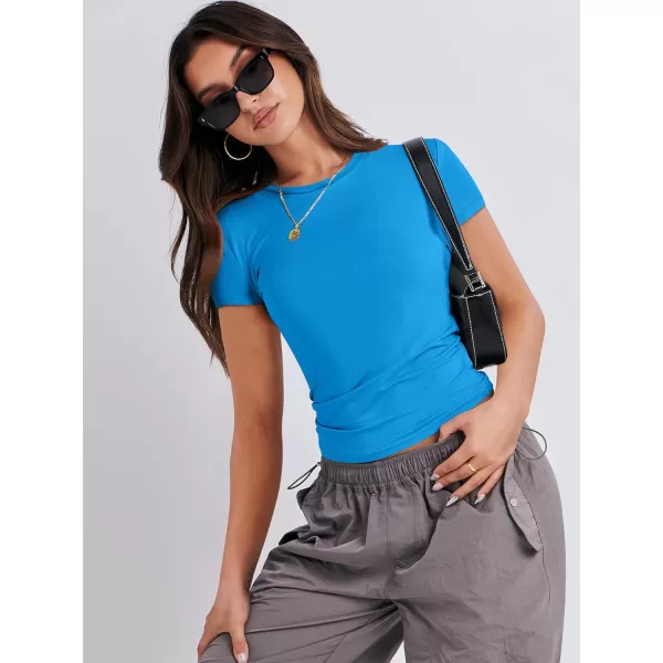 imageANRABESS Womens Short Sleeve Slim Fit Crop Top Going Out TightShirts Summer Basic TeesRoyal Blue