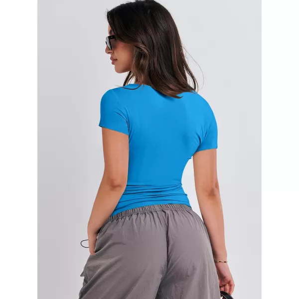 imageANRABESS Womens Short Sleeve Slim Fit Crop Top Going Out TightShirts Summer Basic TeesRoyal Blue