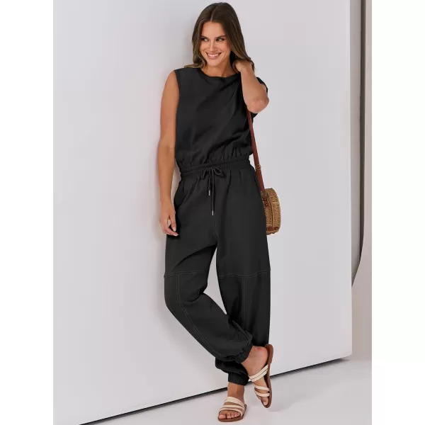 imageANRABESS Womens Sleeveless Crewneck Loose Fit Open Back Jumpsuits Outfits One Piece Workout Active Tracksuits SweatsuitsBlack