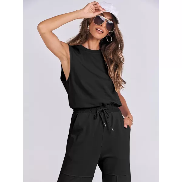 imageANRABESS Womens Sleeveless Crewneck Loose Fit Open Back Jumpsuits Outfits One Piece Workout Active Tracksuits SweatsuitsBlack