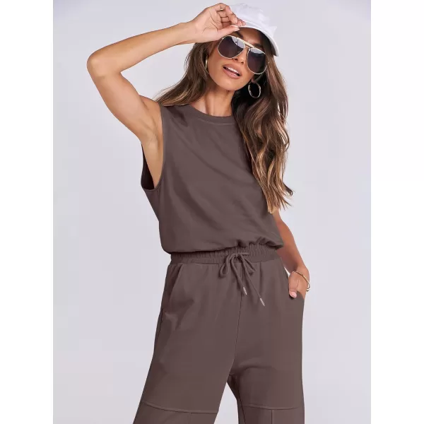 imageANRABESS Womens Sleeveless Crewneck Loose Fit Open Back Jumpsuits Outfits One Piece Workout Active Tracksuits SweatsuitsBrown