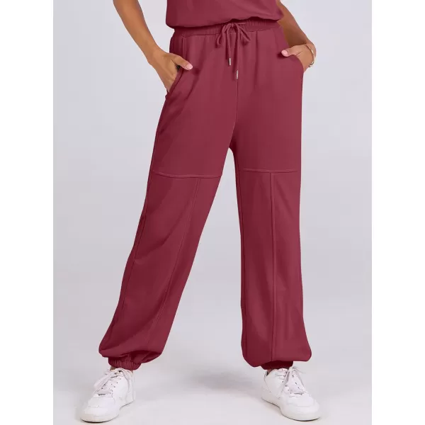 imageANRABESS Womens Sleeveless Crewneck Loose Fit Open Back Jumpsuits Outfits One Piece Workout Active Tracksuits SweatsuitsBurgundy