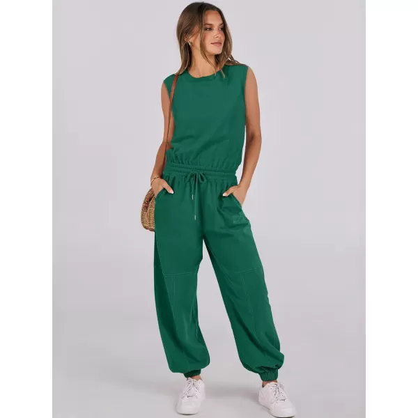 imageANRABESS Womens Sleeveless Crewneck Loose Fit Open Back Jumpsuits Outfits One Piece Workout Active Tracksuits SweatsuitsGreen