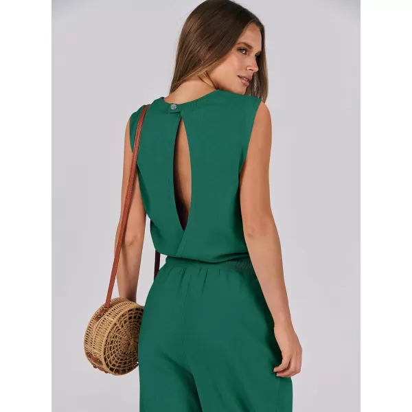 imageANRABESS Womens Sleeveless Crewneck Loose Fit Open Back Jumpsuits Outfits One Piece Workout Active Tracksuits SweatsuitsGreen