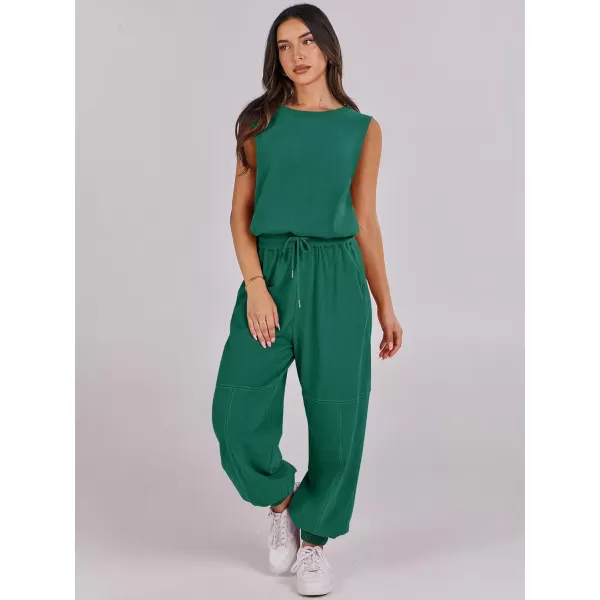 imageANRABESS Womens Sleeveless Crewneck Loose Fit Open Back Jumpsuits Outfits One Piece Workout Active Tracksuits SweatsuitsGreen