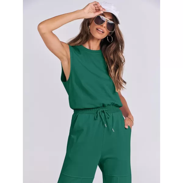 imageANRABESS Womens Sleeveless Crewneck Loose Fit Open Back Jumpsuits Outfits One Piece Workout Active Tracksuits SweatsuitsGreen