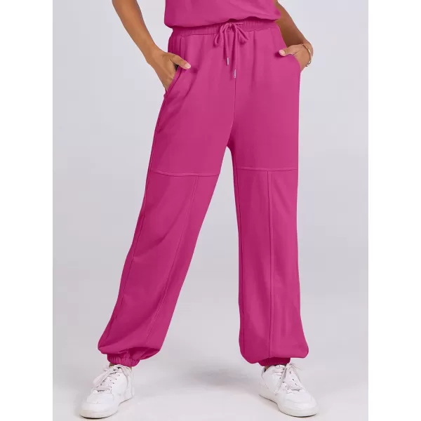 imageANRABESS Womens Sleeveless Crewneck Loose Fit Open Back Jumpsuits Outfits One Piece Workout Active Tracksuits SweatsuitsHot Pink
