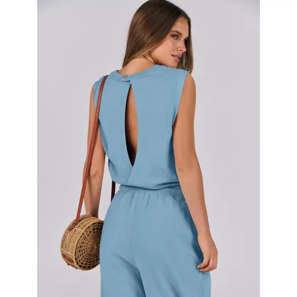 imageANRABESS Womens Sleeveless Crewneck Loose Fit Open Back Jumpsuits Outfits One Piece Workout Active Tracksuits SweatsuitsLake Blue
