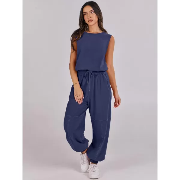 imageANRABESS Womens Sleeveless Crewneck Loose Fit Open Back Jumpsuits Outfits One Piece Workout Active Tracksuits SweatsuitsNavy Blue
