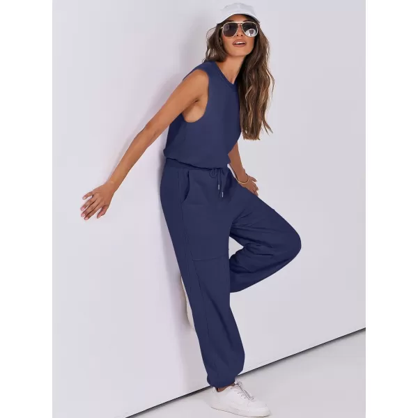 imageANRABESS Womens Sleeveless Crewneck Loose Fit Open Back Jumpsuits Outfits One Piece Workout Active Tracksuits SweatsuitsNavy Blue