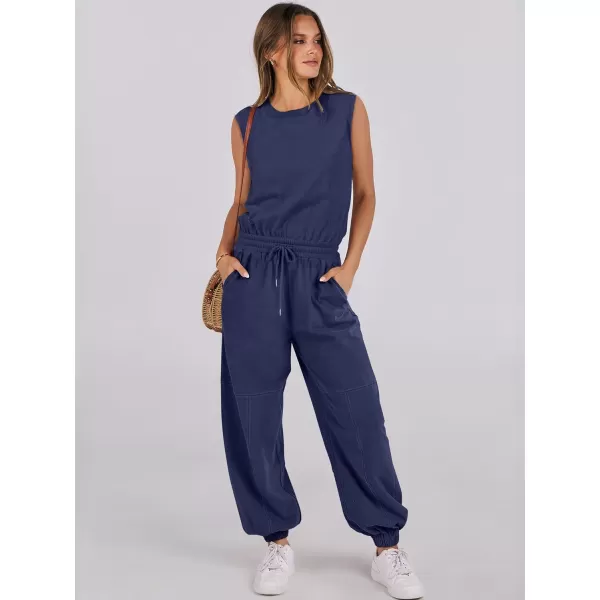 imageANRABESS Womens Sleeveless Crewneck Loose Fit Open Back Jumpsuits Outfits One Piece Workout Active Tracksuits SweatsuitsNavy Blue