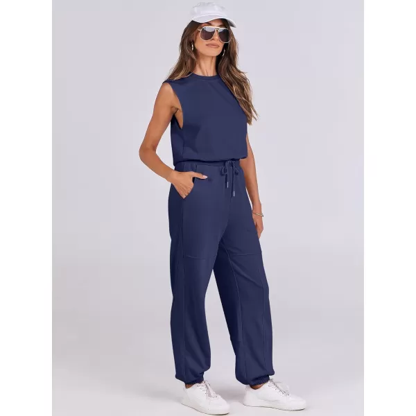 imageANRABESS Womens Sleeveless Crewneck Loose Fit Open Back Jumpsuits Outfits One Piece Workout Active Tracksuits SweatsuitsNavy Blue