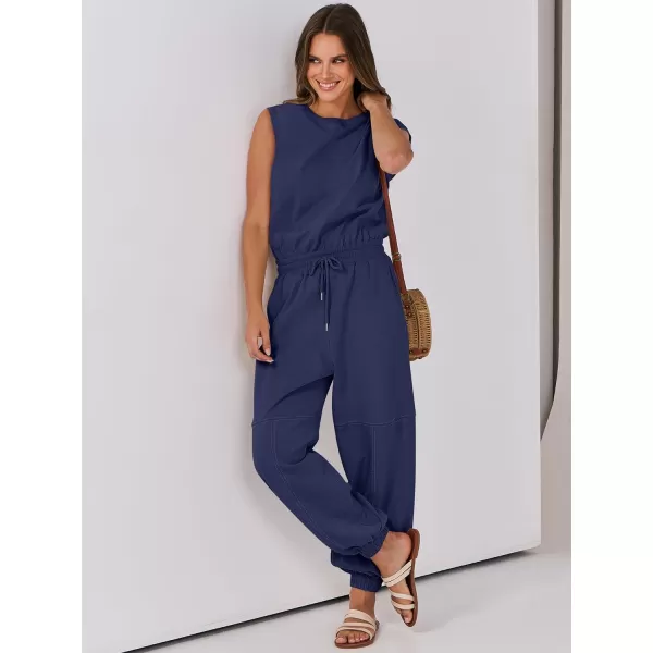 imageANRABESS Womens Sleeveless Crewneck Loose Fit Open Back Jumpsuits Outfits One Piece Workout Active Tracksuits SweatsuitsNavy Blue