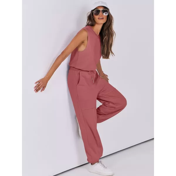imageANRABESS Womens Sleeveless Crewneck Loose Fit Open Back Jumpsuits Outfits One Piece Workout Active Tracksuits SweatsuitsRust