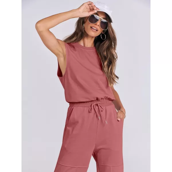 imageANRABESS Womens Sleeveless Crewneck Loose Fit Open Back Jumpsuits Outfits One Piece Workout Active Tracksuits SweatsuitsRust