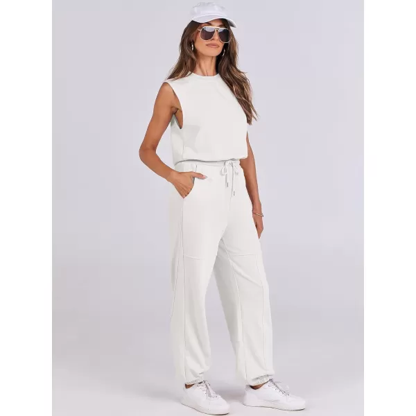imageANRABESS Womens Sleeveless Crewneck Loose Fit Open Back Jumpsuits Outfits One Piece Workout Active Tracksuits SweatsuitsWhite