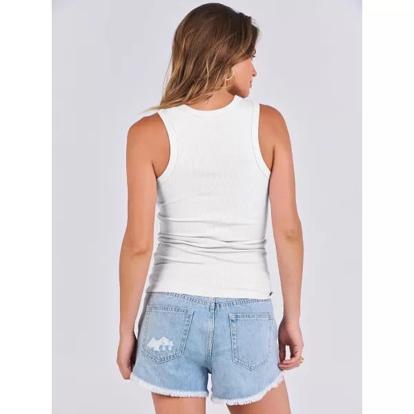 imageANRABESS Womens Sleeveless High Neck Tank Tops Summer Casual Basic Slim Fit Ribbed Tee Shirts Racerback BlousesWhite
