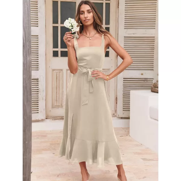 imageANRABESS Womens Square Neck Ruffle Split Midi Formal Summer Dress Elegant Wedding Guest Cocktail Party Bridesmaid DressesApricot