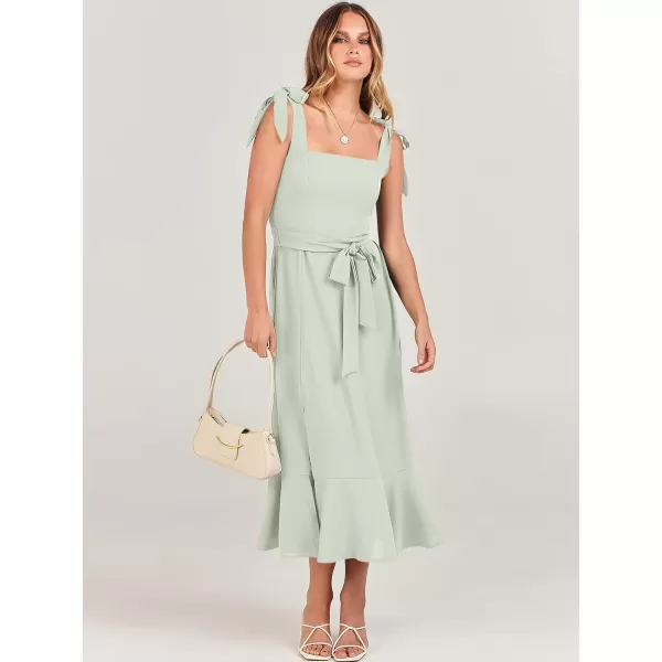 imageANRABESS Womens Square Neck Ruffle Split Midi Formal Summer Dress Elegant Wedding Guest Cocktail Party Bridesmaid DressesCyan