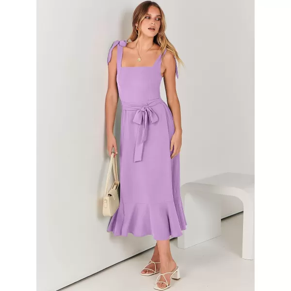 imageANRABESS Womens Square Neck Ruffle Split Midi Formal Summer Dress Elegant Wedding Guest Cocktail Party Bridesmaid DressesPurple