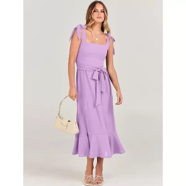 imageANRABESS Womens Square Neck Ruffle Split Midi Formal Summer Dress Elegant Wedding Guest Cocktail Party Bridesmaid DressesPurple