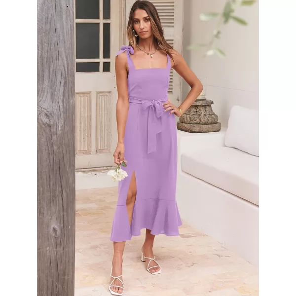 imageANRABESS Womens Square Neck Ruffle Split Midi Formal Summer Dress Elegant Wedding Guest Cocktail Party Bridesmaid DressesPurple