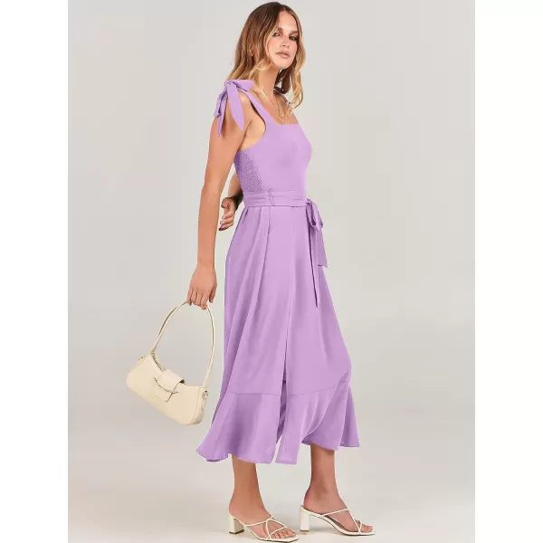 imageANRABESS Womens Square Neck Ruffle Split Midi Formal Summer Dress Elegant Wedding Guest Cocktail Party Bridesmaid DressesPurple