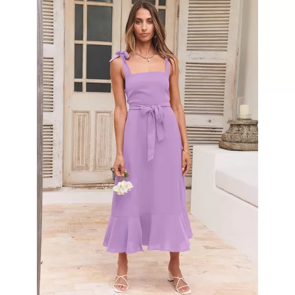 imageANRABESS Womens Square Neck Ruffle Split Midi Formal Summer Dress Elegant Wedding Guest Cocktail Party Bridesmaid DressesPurple