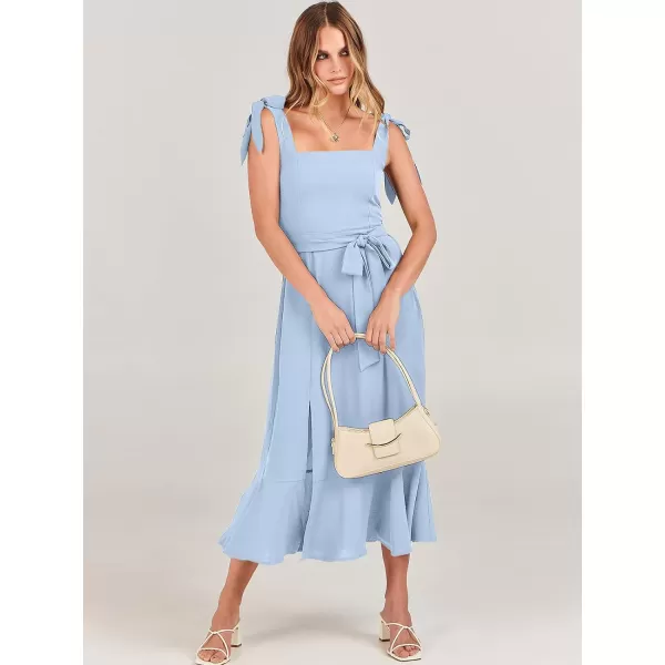 imageANRABESS Womens Square Neck Ruffle Split Midi Formal Summer Dress Elegant Wedding Guest Cocktail Party Bridesmaid DressesSky