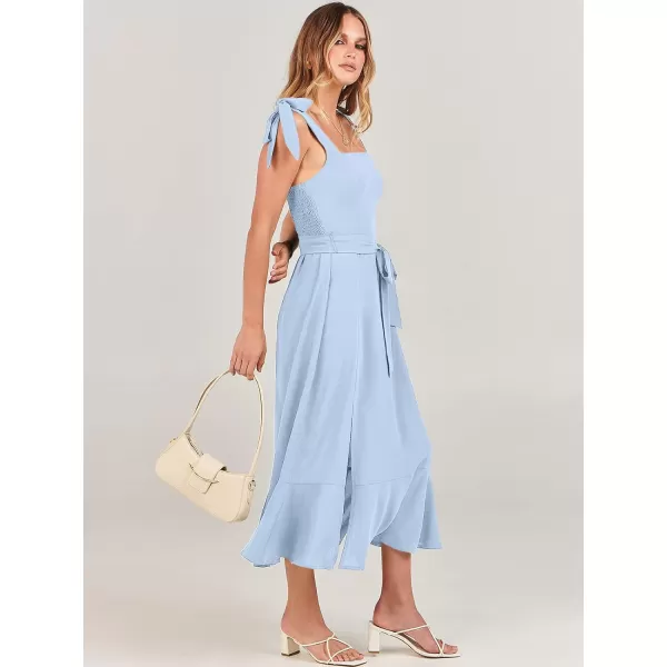 imageANRABESS Womens Square Neck Ruffle Split Midi Formal Summer Dress Elegant Wedding Guest Cocktail Party Bridesmaid DressesSky