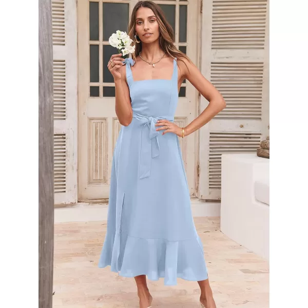 imageANRABESS Womens Square Neck Ruffle Split Midi Formal Summer Dress Elegant Wedding Guest Cocktail Party Bridesmaid DressesSky