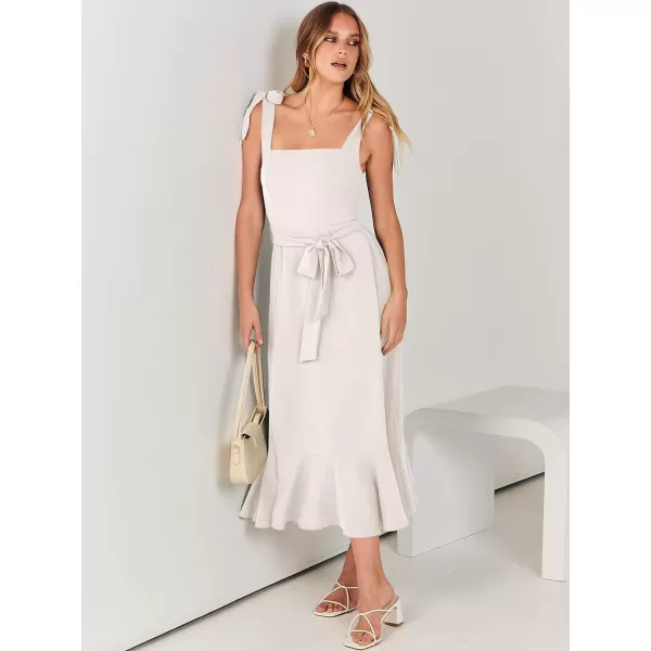 imageANRABESS Womens Square Neck Ruffle Split Midi Formal Summer Dress Elegant Wedding Guest Cocktail Party Bridesmaid DressesWhite