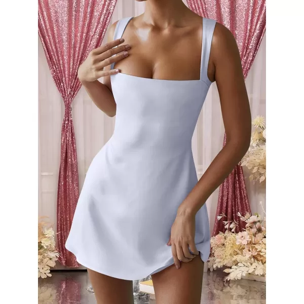 imageANRABESS Womens Square Neck Sleeveless Bodice Dress Side Slit Flare Mini DressesLight Blue