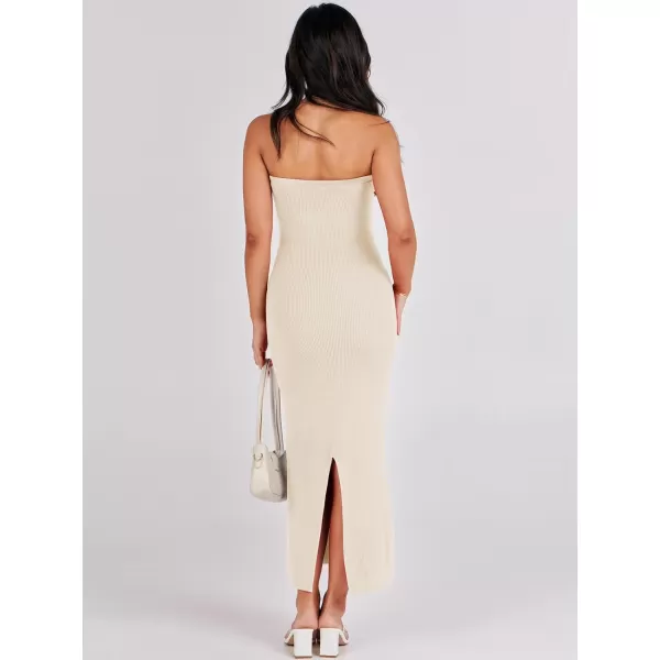 imageANRABESS Womens Strapless Long Semi Formal Dress Sexy Summer Vacation Sleeveless Bodycon Cocktail Party Sweater DressesApricot