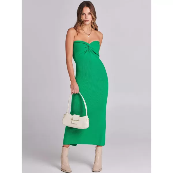imageANRABESS Womens Strapless Long Semi Formal Dress Sexy Summer Vacation Sleeveless Bodycon Cocktail Party Sweater DressesGrass