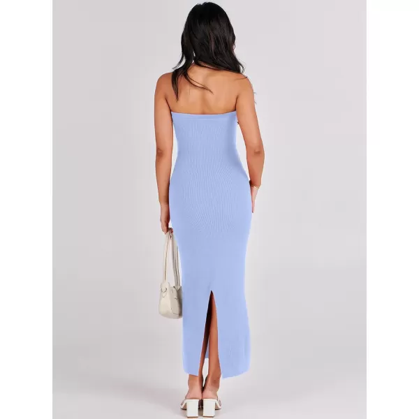 imageANRABESS Womens Strapless Long Semi Formal Dress Sexy Summer Vacation Sleeveless Bodycon Cocktail Party Sweater DressesSky