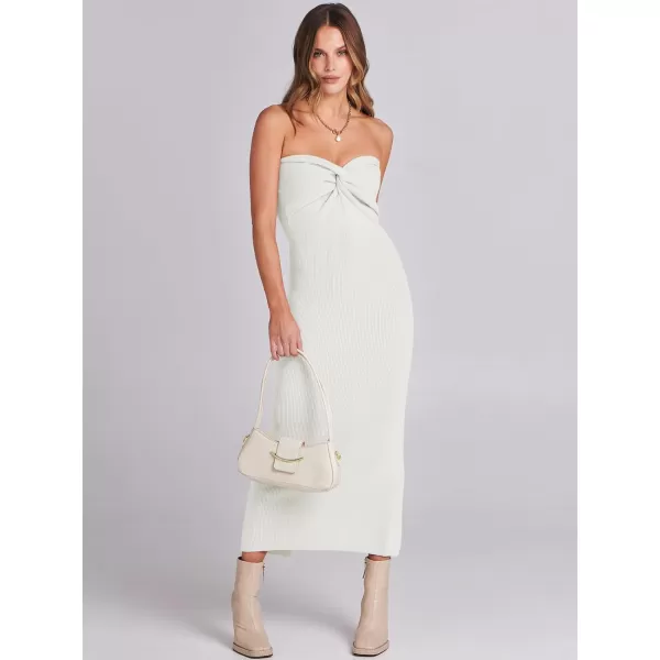 imageANRABESS Womens Strapless Long Semi Formal Dress Sexy Summer Vacation Sleeveless Bodycon Cocktail Party Sweater DressesWhite