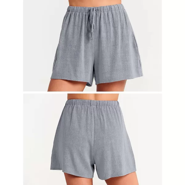 imageANRABESS Womens Summer 2 Piece Outfits Shorts Sets Sleeveless Crop Top Tank and High Waisted Shorts Romper PocketsGrey