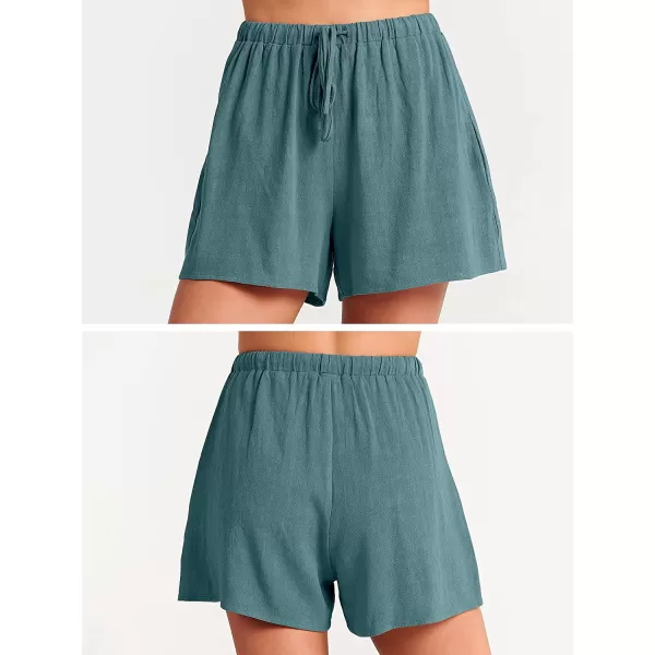 imageANRABESS Womens Summer 2 Piece Outfits Shorts Sets Sleeveless Crop Top Tank and High Waisted Shorts Romper PocketsLake