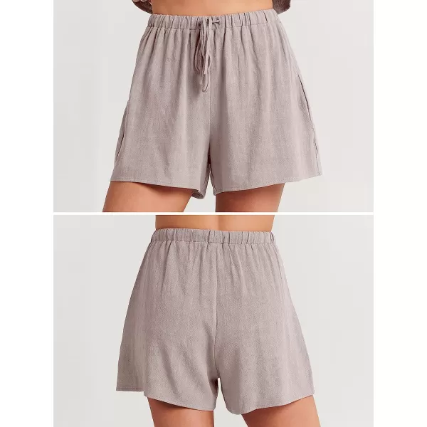 imageANRABESS Womens Summer 2 Piece Outfits Shorts Sets Sleeveless Crop Top Tank and High Waisted Shorts Romper PocketsLight Grey