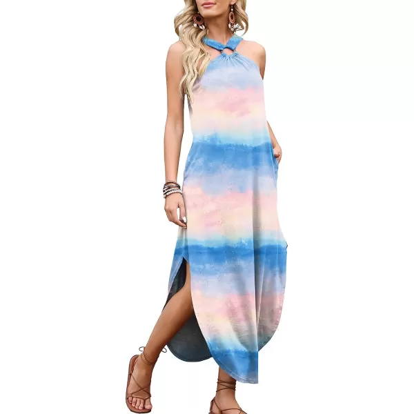 imageANRABESS Womens Summer Casual Criss Cross Sundress Sleeveless Split Maxi Long Beach Dress with PocketsPrint 01