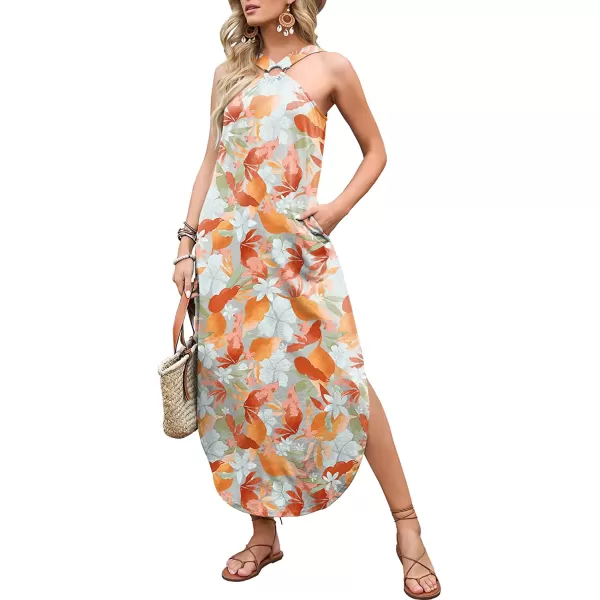 imageANRABESS Womens Summer Casual Criss Cross Sundress Sleeveless Split Maxi Long Beach Dress with PocketsPrint 06