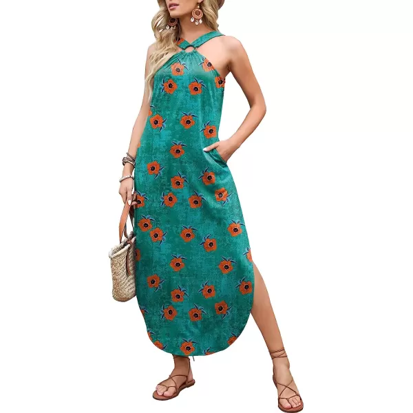 imageANRABESS Womens Summer Casual Criss Cross Sundress Sleeveless Split Maxi Long Beach Dress with PocketsPrint 07