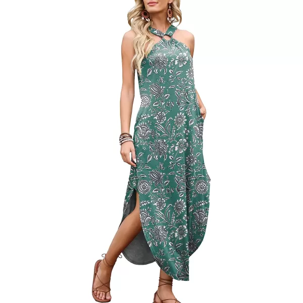 imageANRABESS Womens Summer Casual Criss Cross Sundress Sleeveless Split Maxi Long Beach Dress with PocketsPrint 08
