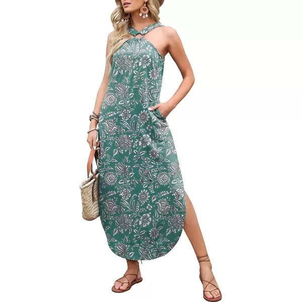 imageANRABESS Womens Summer Casual Criss Cross Sundress Sleeveless Split Maxi Long Beach Dress with PocketsPrint 08