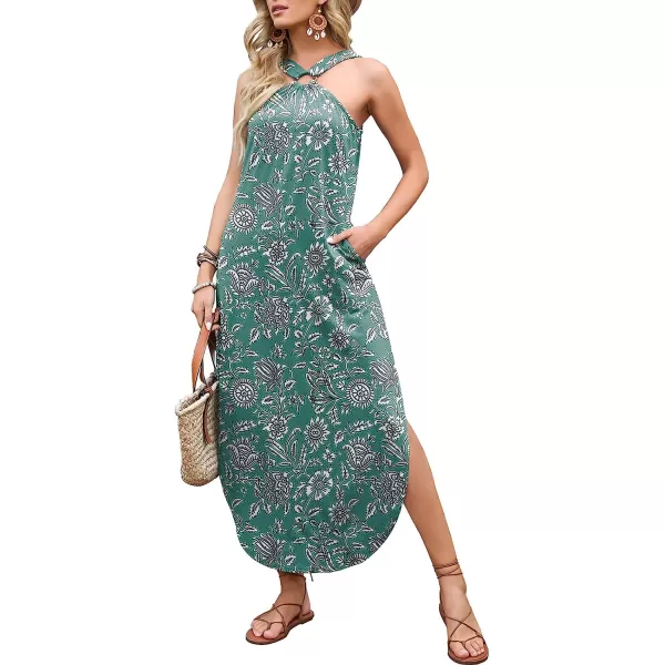 imageANRABESS Womens Summer Casual Criss Cross Sundress Sleeveless Split Maxi Long Beach Dress with PocketsPrint 08