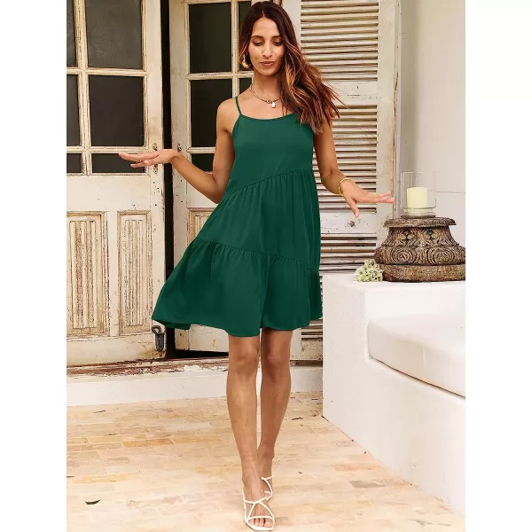 imageANRABESS Womens Summer Casual Dress Adjustable Spaghetti Strap Beach Cover Up Tank Mini DressesGreen
